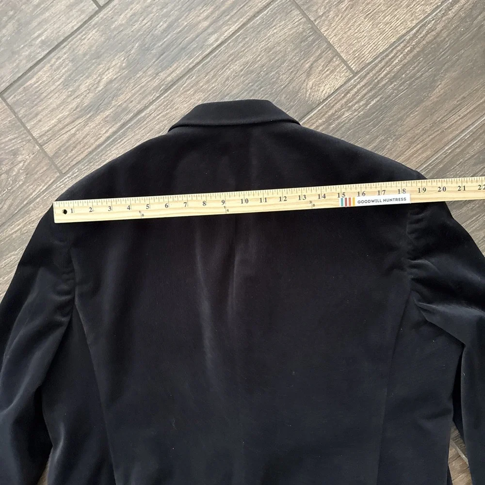 Armani Collezioni Velvet Blazer Men 48R Black Sport Coat Formal Evening Jacket